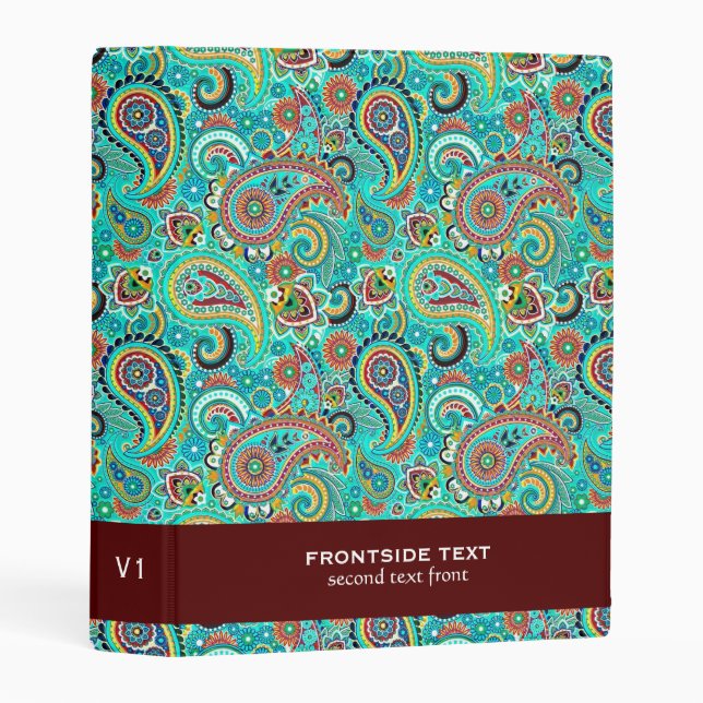 Cute Colorful Paisley Mini Binder (Front/Spine)