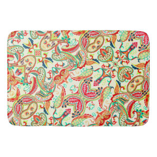 Cute colorful paisley pattern bath mat