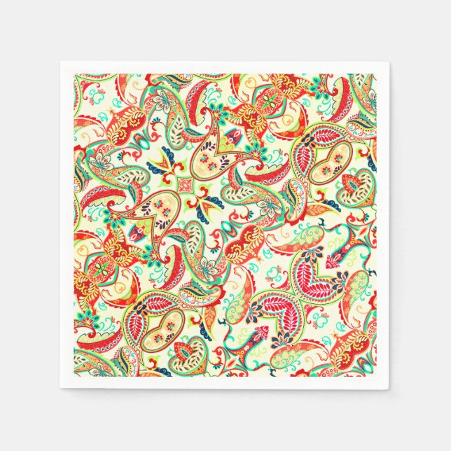 Cute colorful paisley pattern napkins (Front)