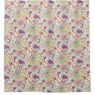 Cute colorful paisley pattern shower curtain