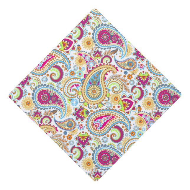 Cute colorful paisley pattern tablecloth graduation cap topper (Front)