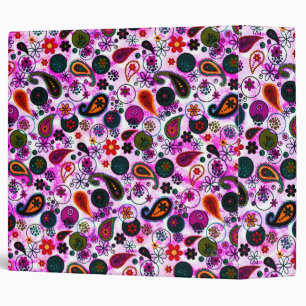 Cute colorful paisley patterns binder