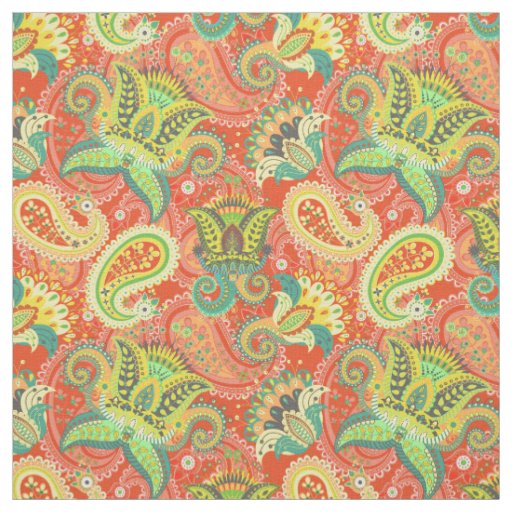 Cute colorful paisley patterns fabric