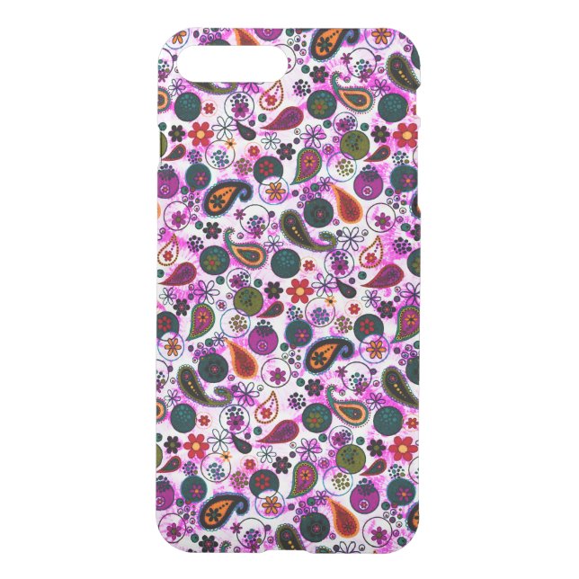 Cute colorful paisley patterns uncommon iPhone case (Back)