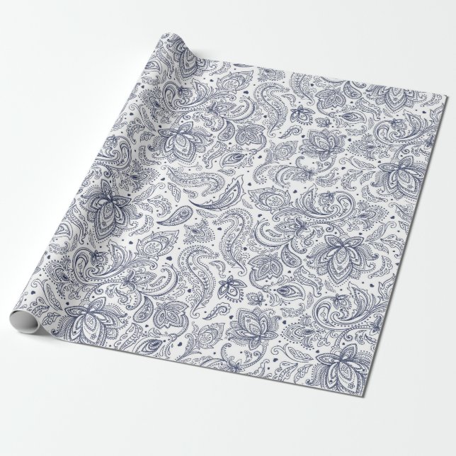 Cute colorful paisley patterns wrapping paper (Unrolled)