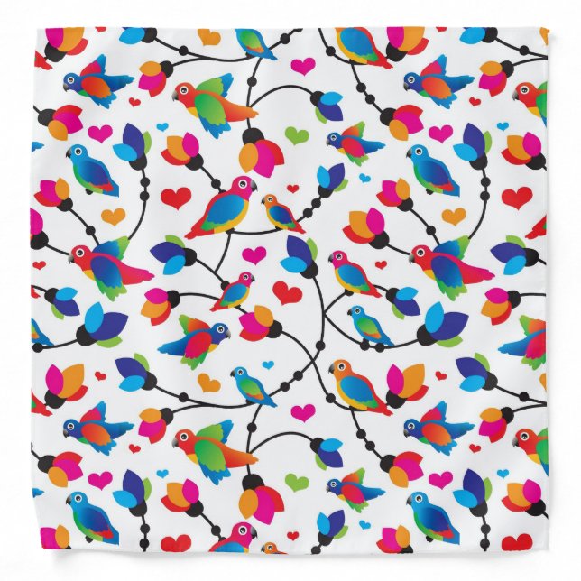 cute colorful parrot bird bandana (Front)