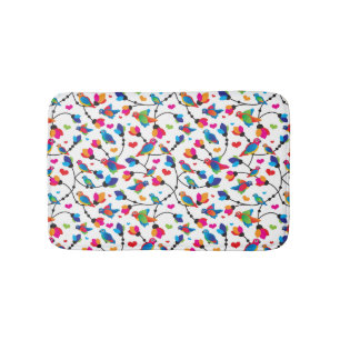 cute colorful parrot bird bathroom mat