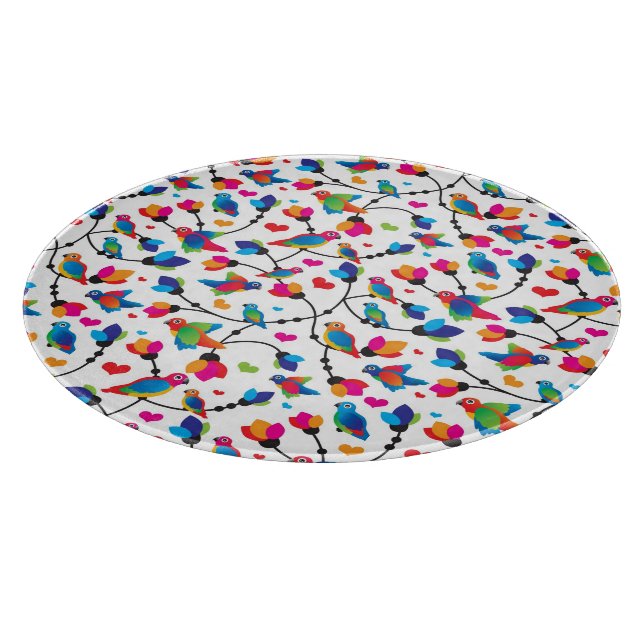 cute colorful parrot bird cutting board (Corner)