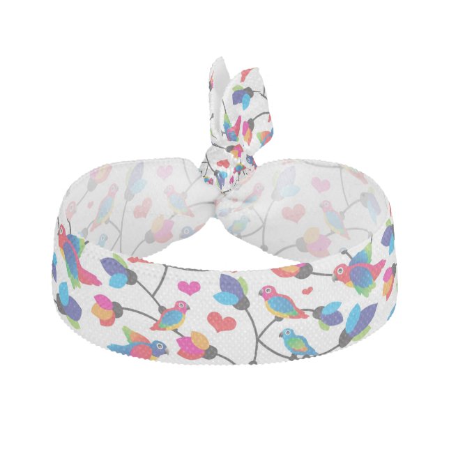 cute colorful parrot bird elastic hair tie (Front)