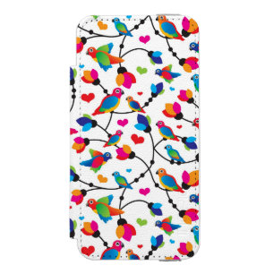 cute colorful parrot bird iPhone SE/5/5s wallet case