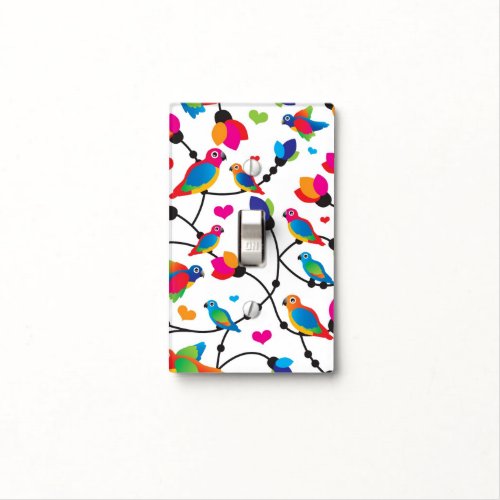 cute colorful parrot bird light switch cover