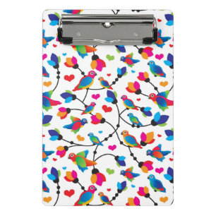cute colorful parrot bird mini clipboard