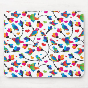 cute colorful parrot bird mouse pad