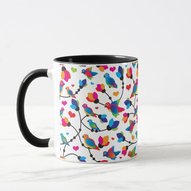 cute colorful parrot bird mug (Left)