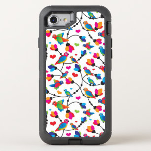 cute colorful parrot bird OtterBox defender iPhone SE/8/7 case