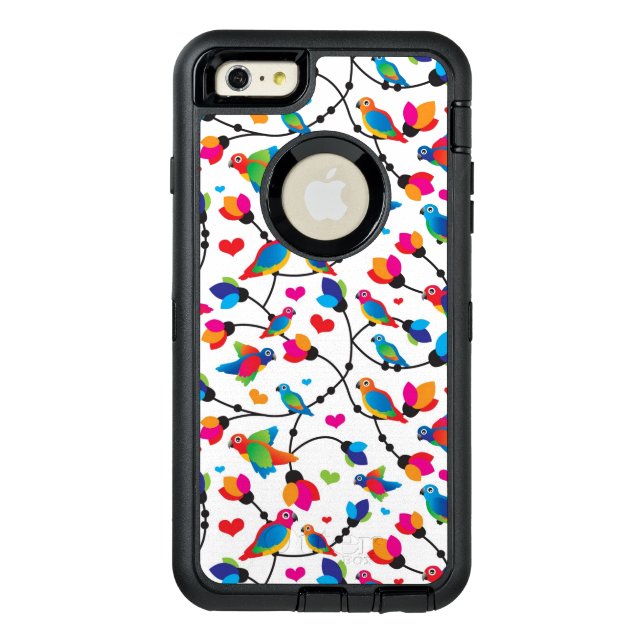 cute colorful parrot bird otterbox iPhone case (Back)