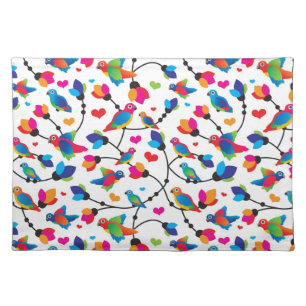 cute colorful parrot bird placemat