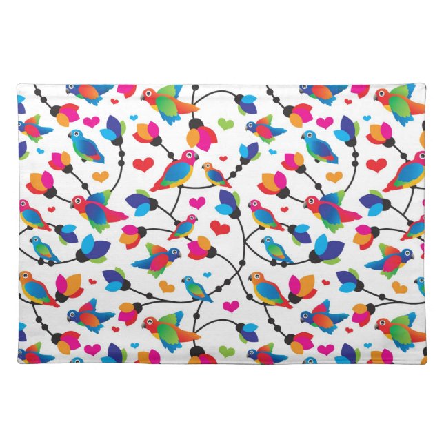 cute colorful parrot bird placemat (Front)