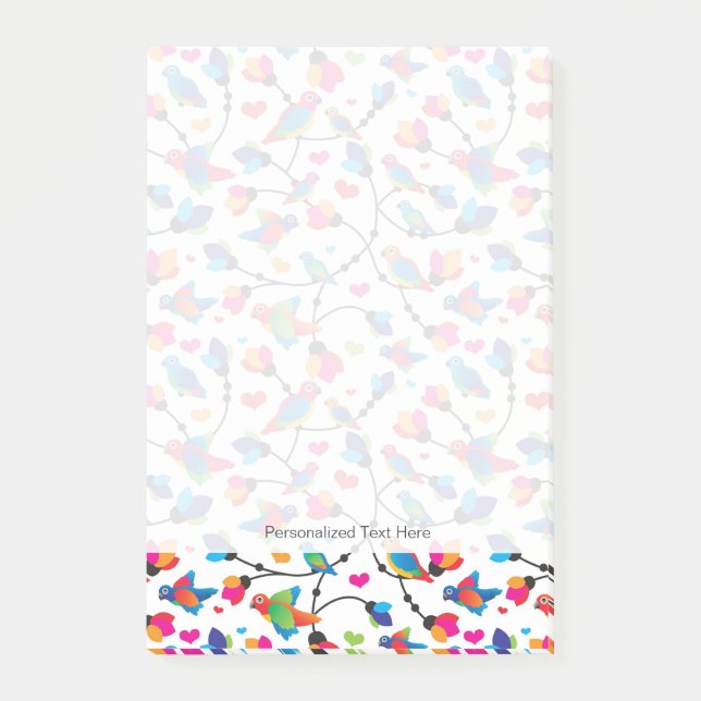 cute colorful parrot bird post-it notes (Front)