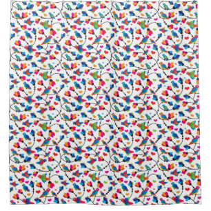 cute colorful parrot bird shower curtain