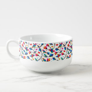 cute colorful parrot bird soup mug