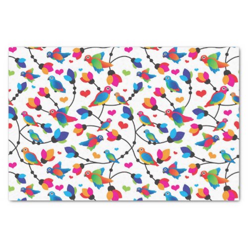 cute colorful parrot bird tissue paper