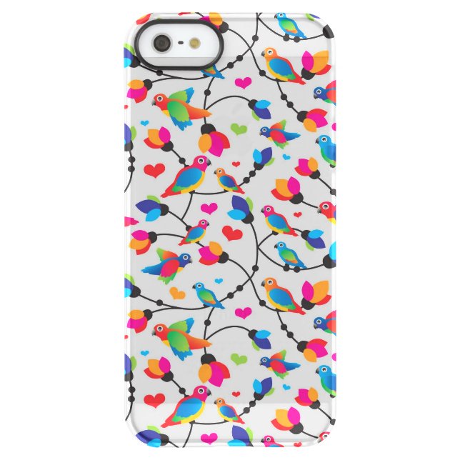 cute colorful parrot bird uncommon iPhone case (Back)