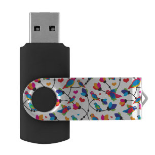 cute colorful parrot bird USB flash drive
