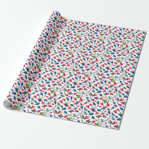 cute colorful parrot bird wrapping paper