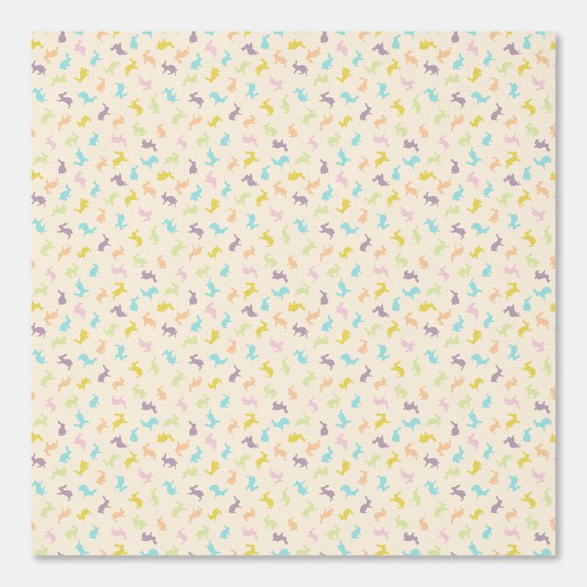 Cute Colorful Pastel Bunny Rabbit Pattern Wallpaper (Front)