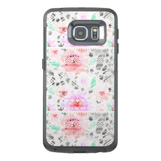 Cute colorful pastel floral aztec