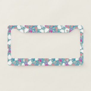 Cute colorful pastel floral garden license plate frame