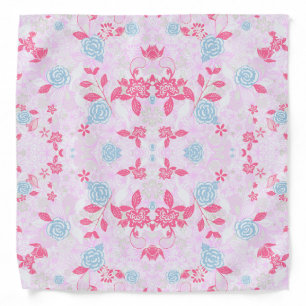 Cute colorful pastel floral pattern bandana
