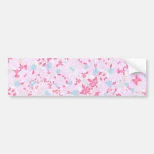 Cute colorful pastel floral pattern bumper sticker