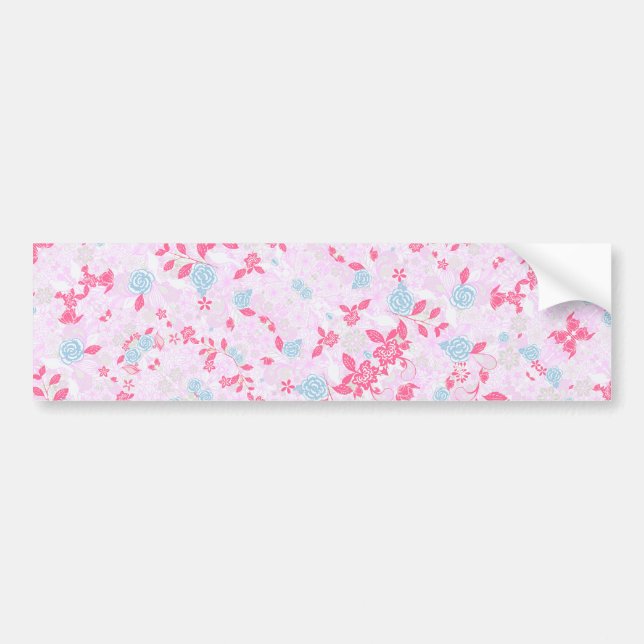 Cute colorful pastel floral pattern bumper sticker (Front)