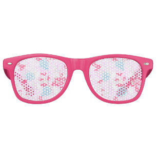 Cute colorful pastel floral pattern retro sunglasses