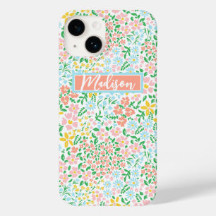Cute Colorful Pastel Garden Flower Pattern Case-Mate iPhone 14 Case