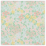 Cute Colorful Pastel Garden Flower Pattern Fabric