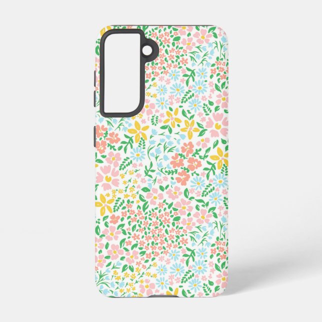 Cute Colorful Pastel Garden Flower Pattern Samsung Galaxy Case (Back)