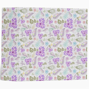 Cute colorful pastel paisley patterns binder