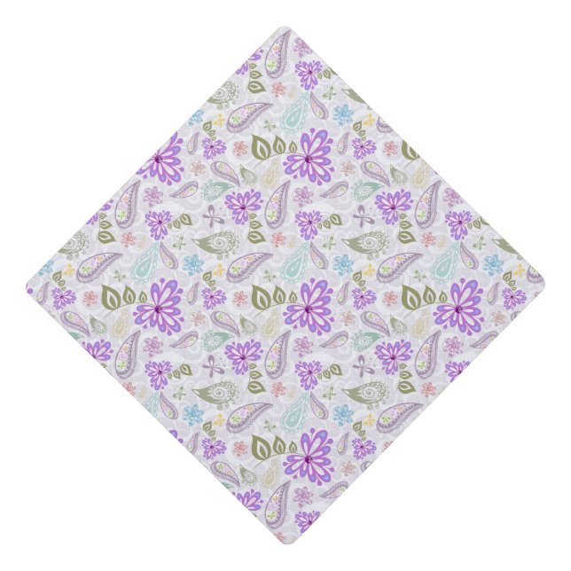 Cute colorful pastel paisley patterns graduation cap topper (Front)