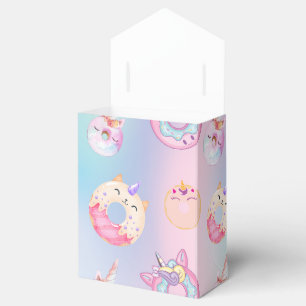 Cute colorful pastel Unicorns Rainbow Donuts Favor Boxes