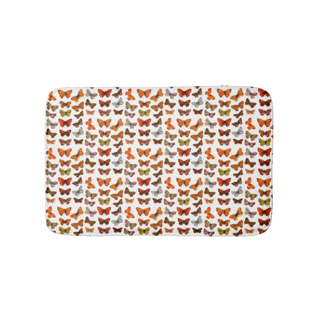 Cute Colorful Pattern Butterflies Bath Mat (Front)