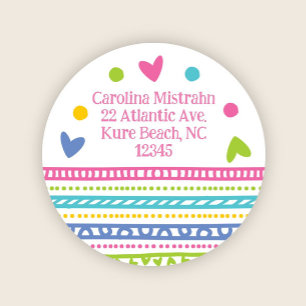 Cute Colorful Pattern Return Address Envelope Seal