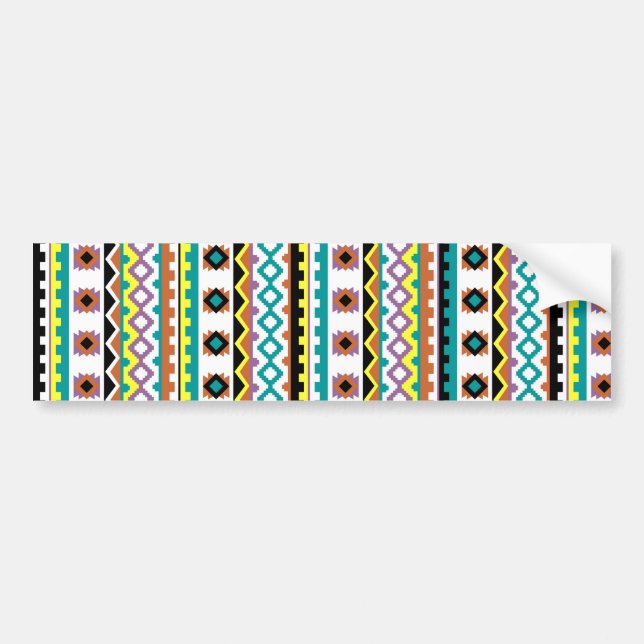 Cute colorful patterns design bumper sticker (Front)