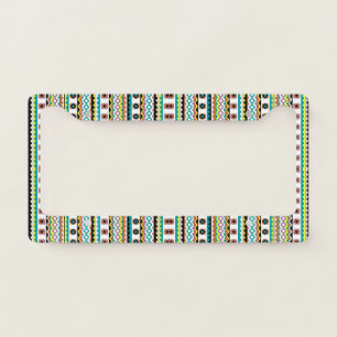 Cute colorful patterns design license plate frame