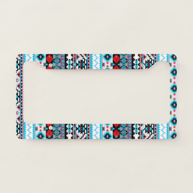 Cute colorful patterns license plate frame (Front)
