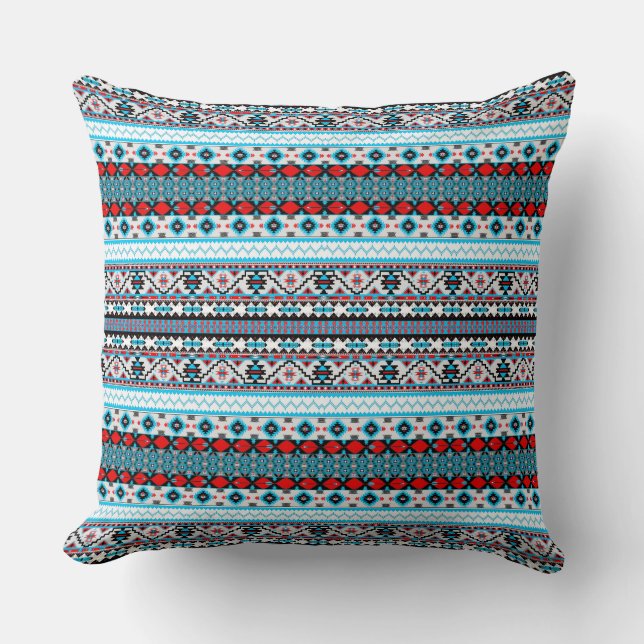 Cute colorful patterns throw pillow (Front)