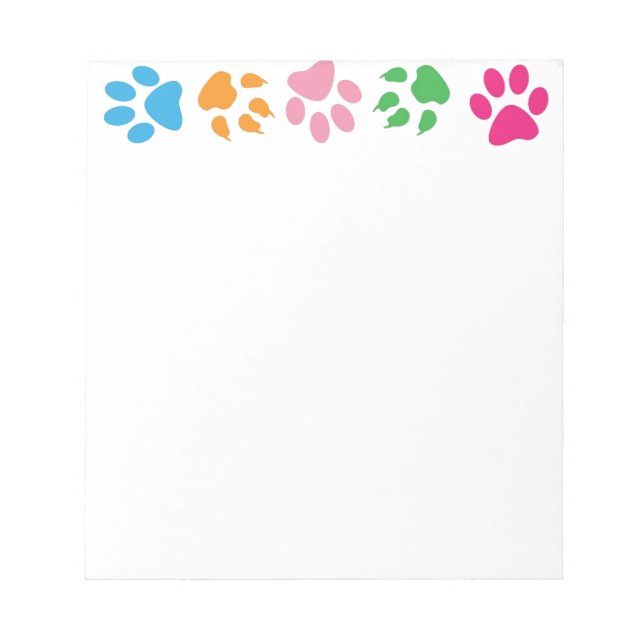 Cute Colorful Paw Pattern Notepad (Front)