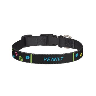 Cute colorful paw prints pattern dog custom name